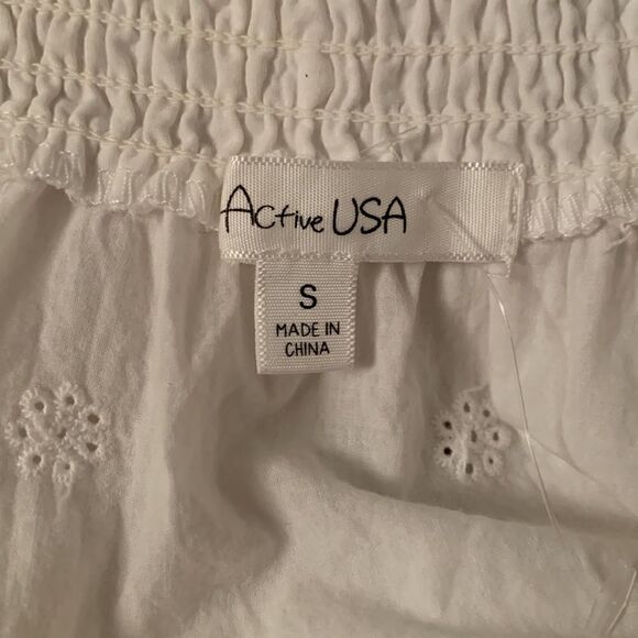 Active USA Off the Shoulder Lace Crop Top Size S - Picture 8 of 9